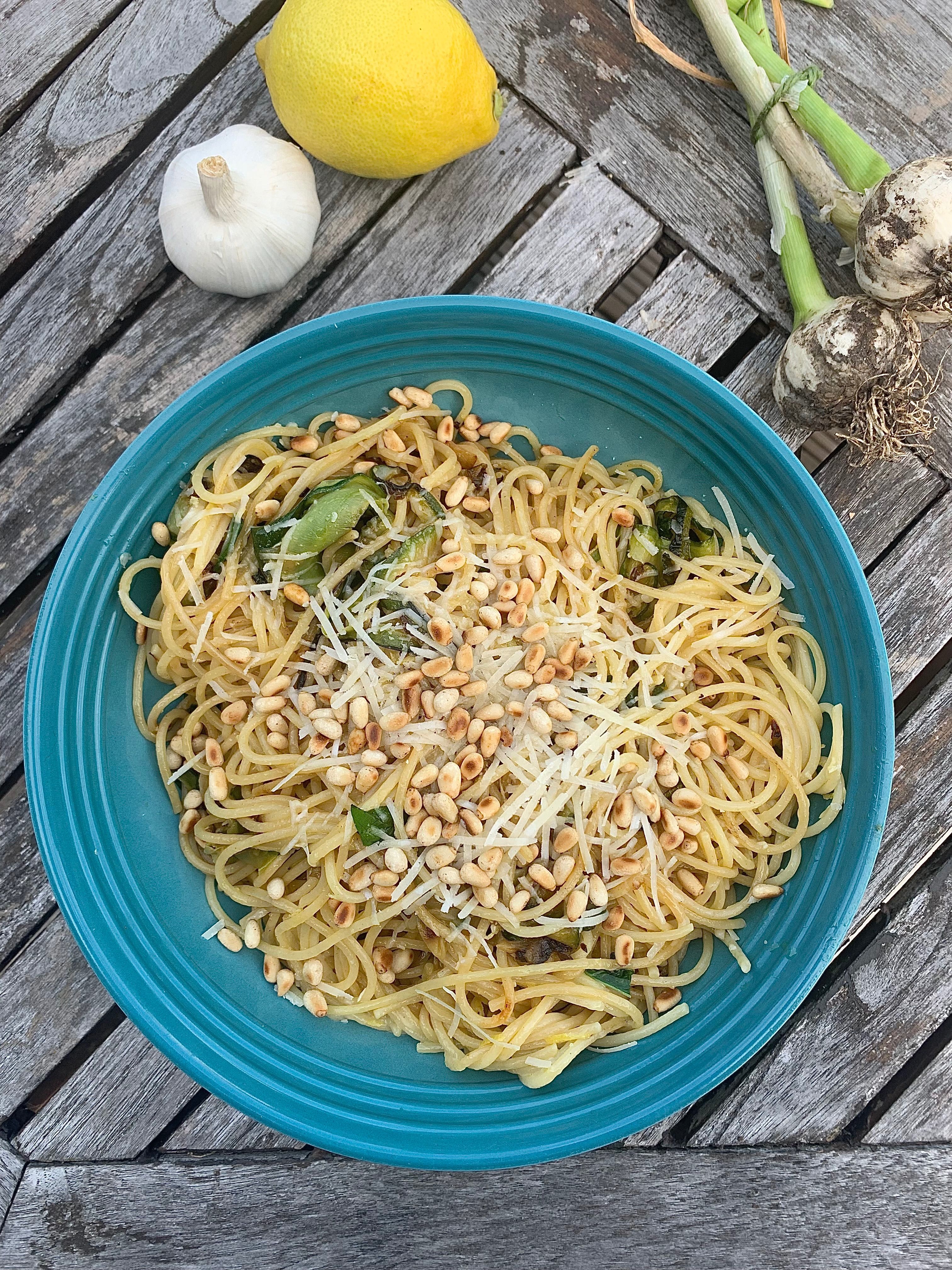 Image of Courgette and Basil Pasta with Lemon and Parmesan