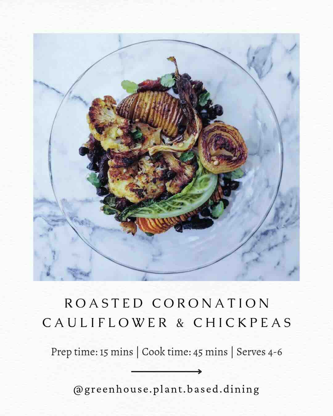 Image of Roasted Coronation Cauliflower & Chickpeas