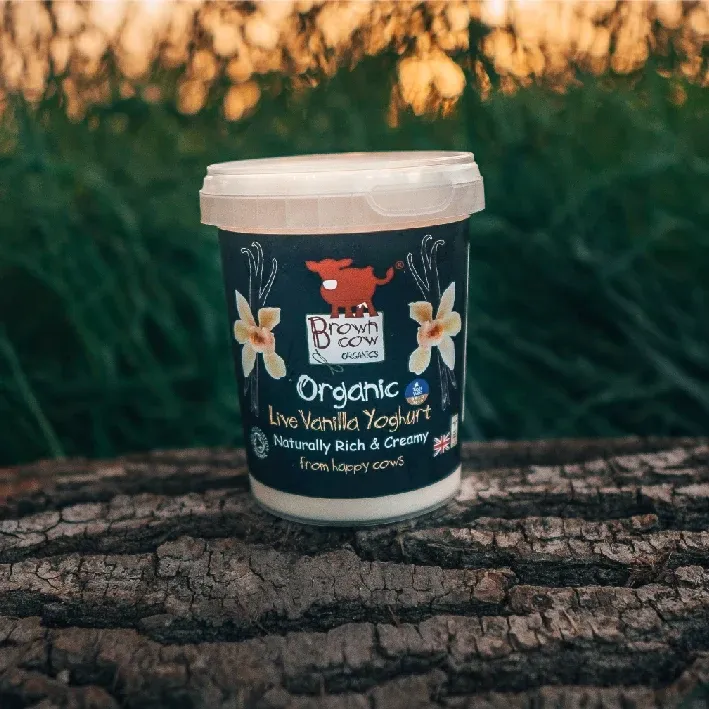 Image of Organic Live Vanilla Yoghurt: Brown Cow (450g)