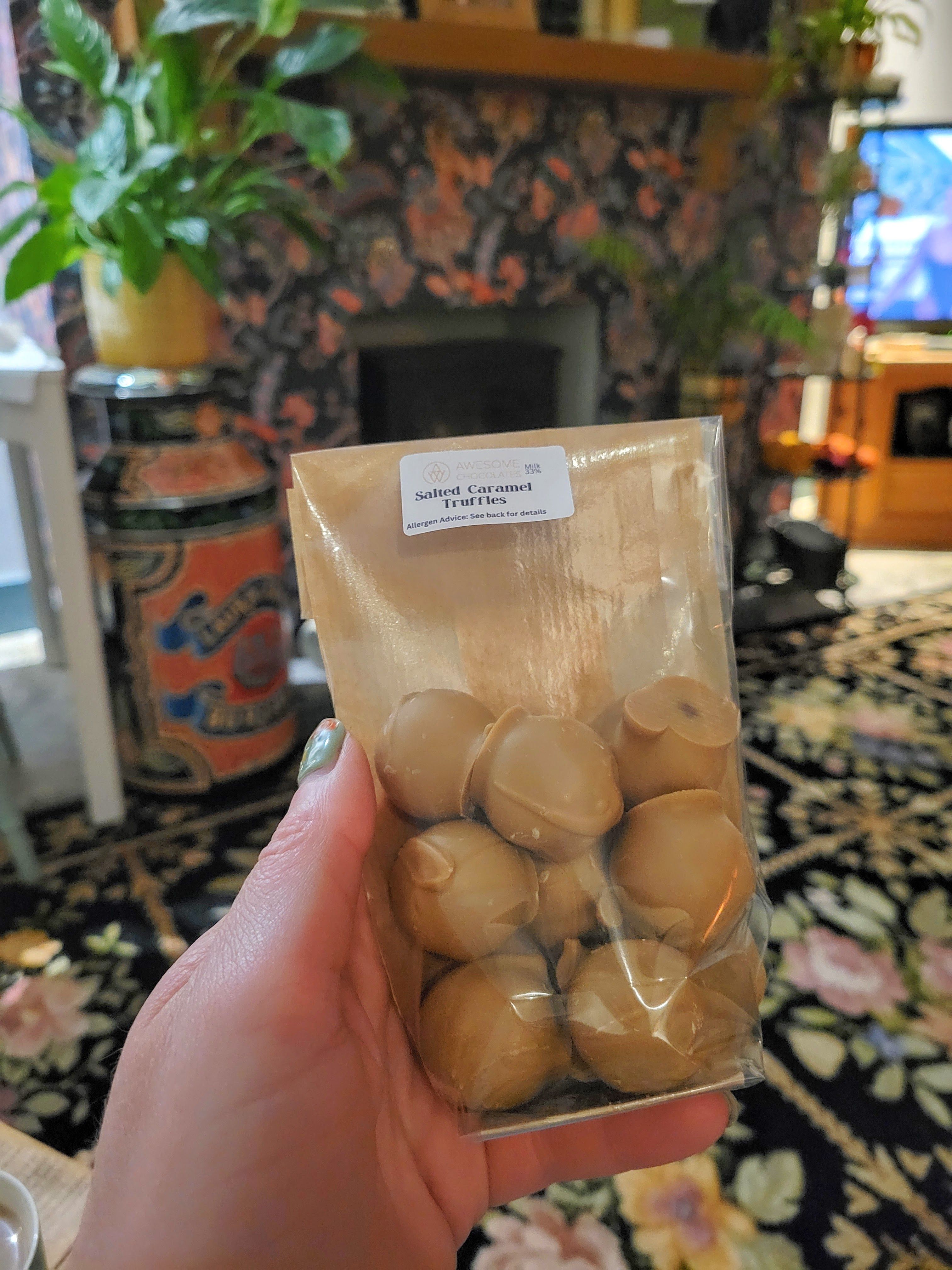 Image of Milk Hazelnut & Caramel Truffles: Awesome Chocolates (130g)