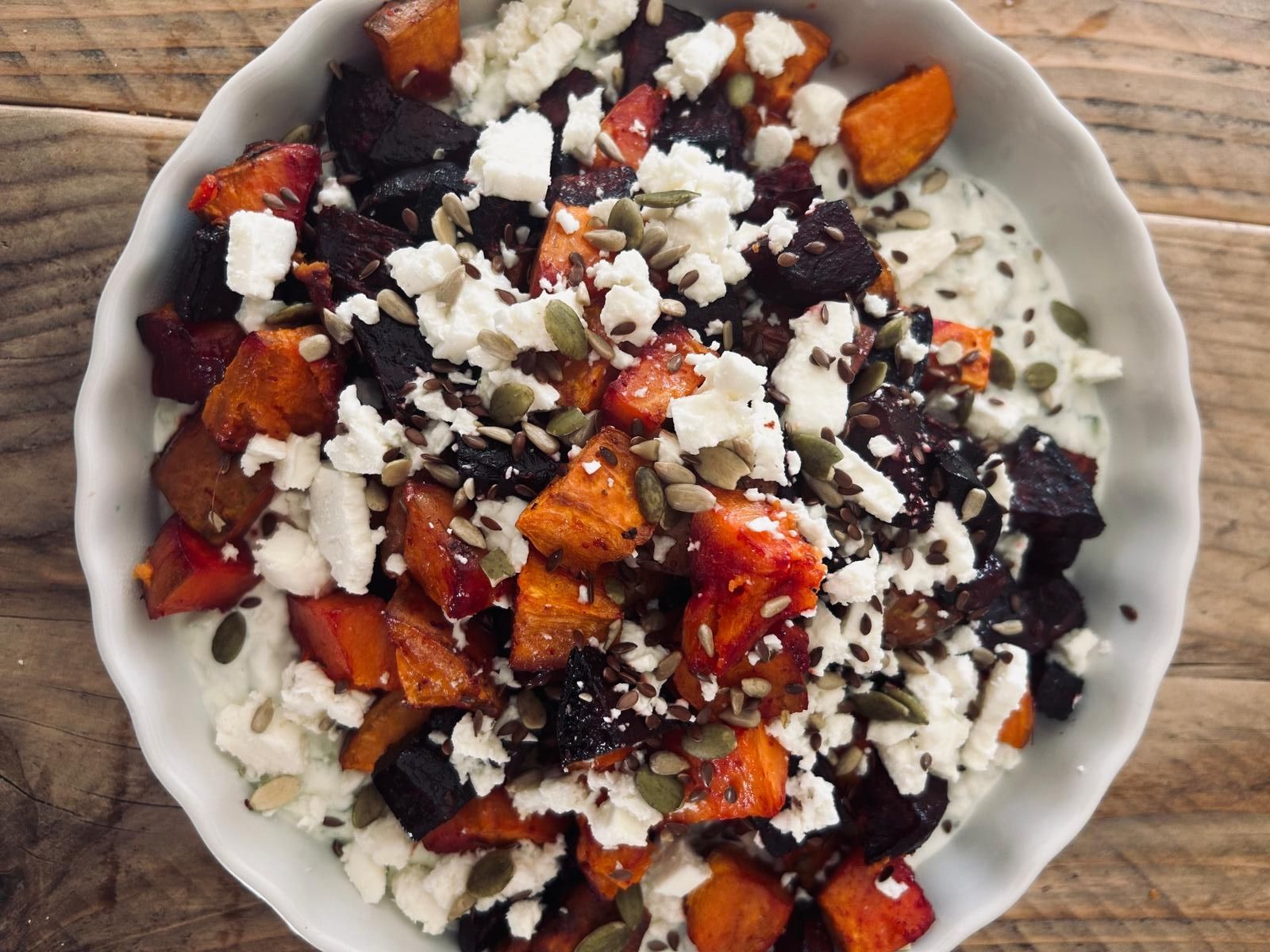 Image of Beetroot & Sweet Potato with Creamy Tzatziki