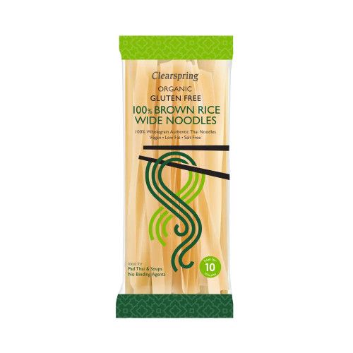 Image of Clearspring Gluten Free Noodles Wide 100% Brown Rice (200g) (Org)
