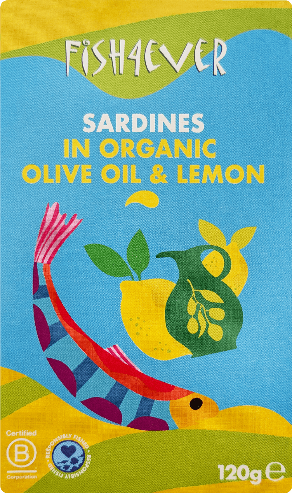 Sardines in Organic Olive Oil & Lemon 120g