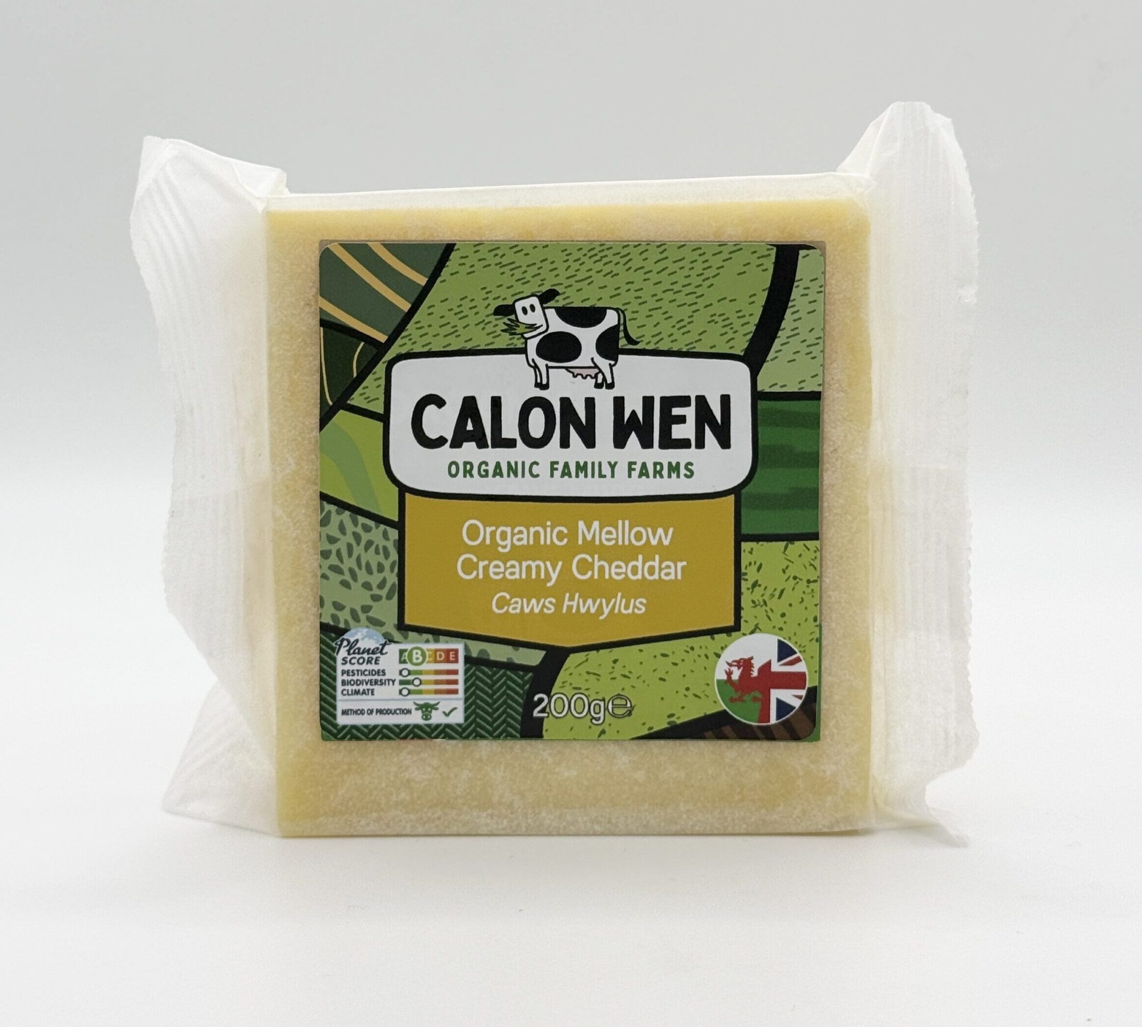 Image of Organic Mellow Creamy Cheddar: Calon Wen (200g)