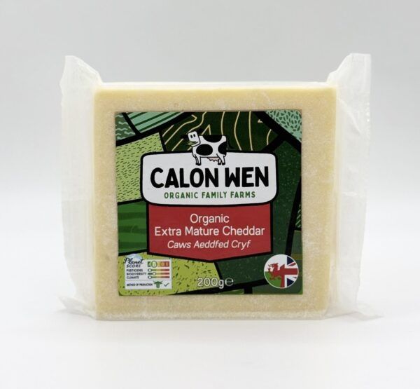 Image of Organic Extra Mature Cheddar: 200g (Calon Wen)