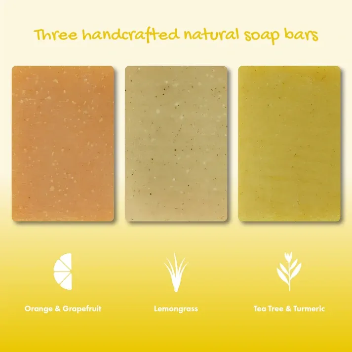 Image of Friendly Soaps Trio Gift Set: Orange & Grapefruit, Lemongrass, Tea Tree & Turmeric