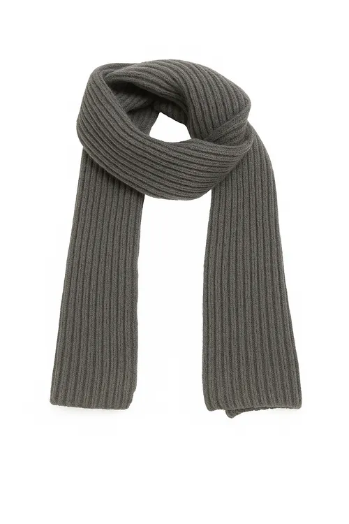 Natural Undyed Grey Fisherman's Rib Scarf