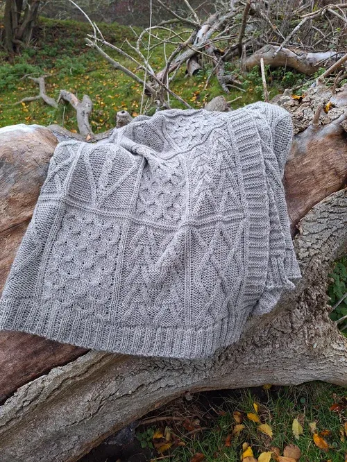 Natural Undyed Grey Izzy Lane Throw