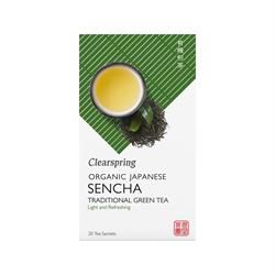 Image of Clearspring Organic Japanese Green Tea Sencha tea bags/box 20 teabags