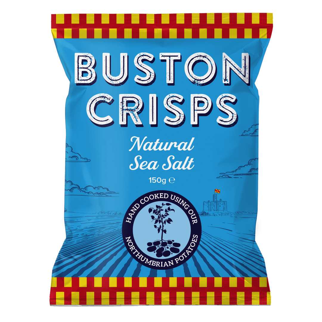 Buston Crisps Natural Sea Salt Crisps: Box of 12 x 150g
