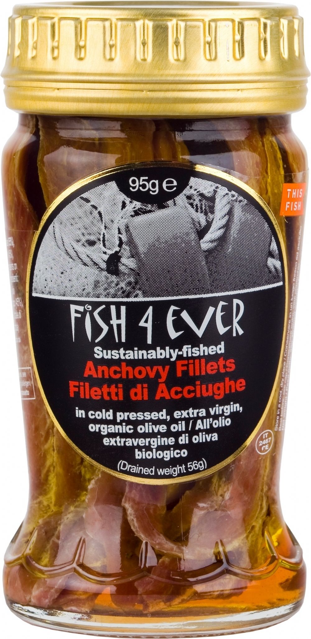 Anchovy Fillets in Organic Olive Oil 95g