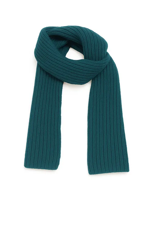 Dark Turquoise Blue Fisherman's Rib Scarf