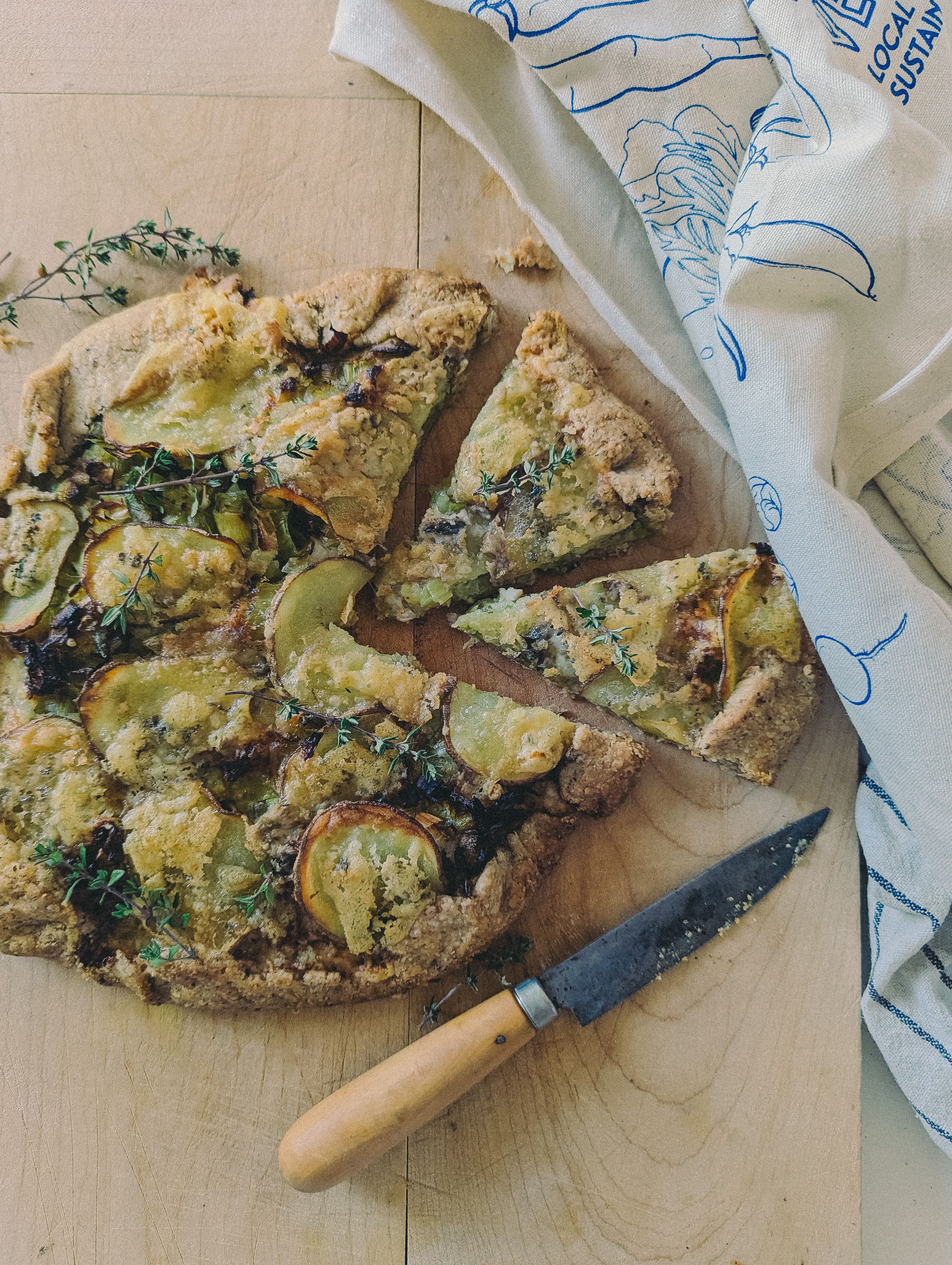 Image of Leek & Blue Cheese Galette with a Hazelnut Crust