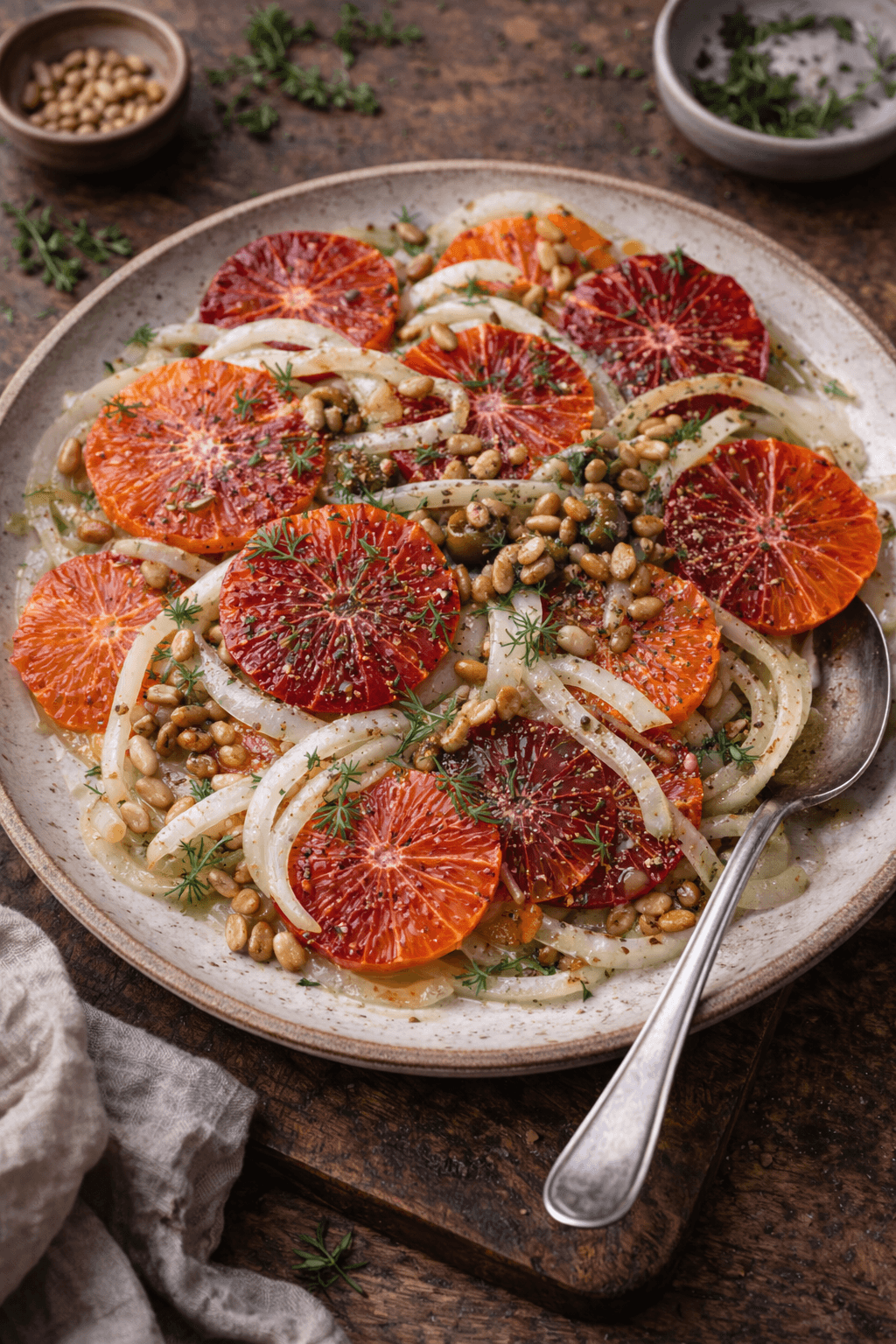 Image of Blood Orange, Fennel & Pine Nut Salad